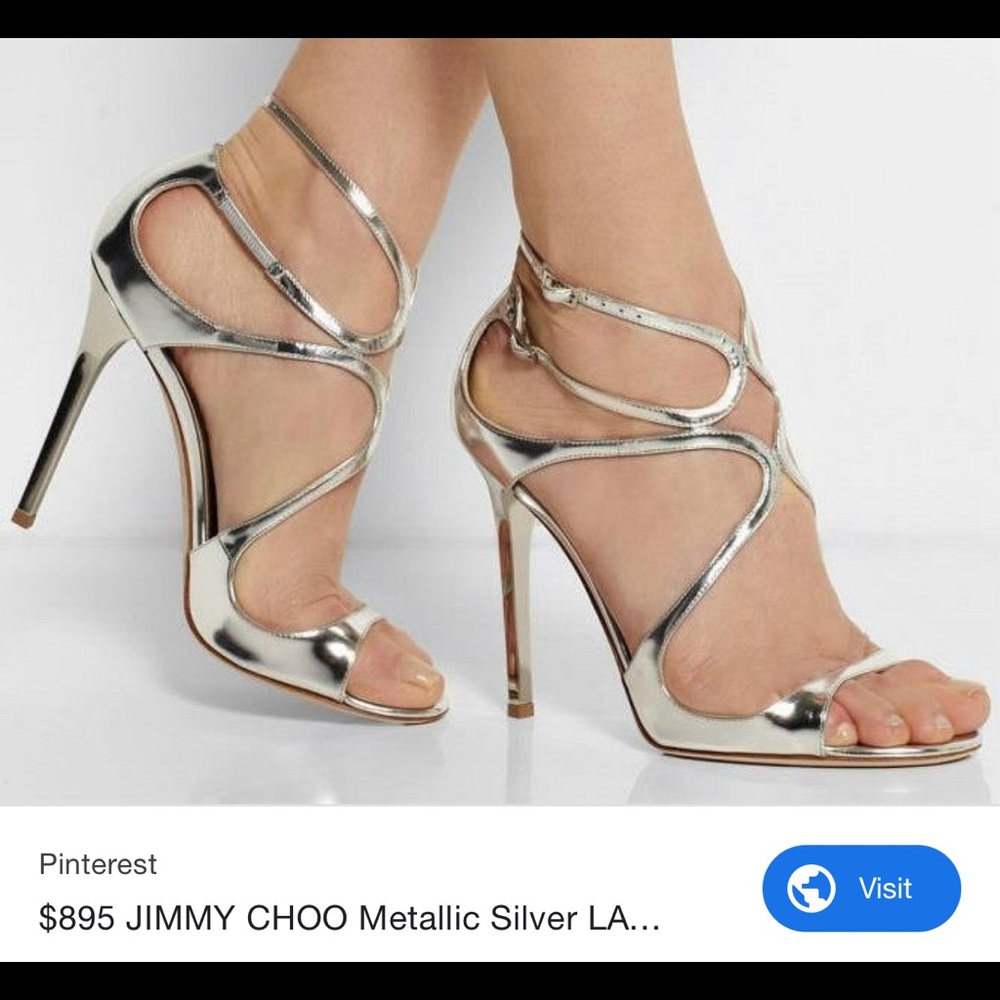 Jimmy Choo Lang Silver Mirror Sandals